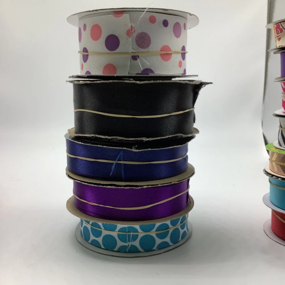 Lot of Ribbon for‎ Crafts 39 Pieces Assorted Solid & Print & Sizes New & Used
